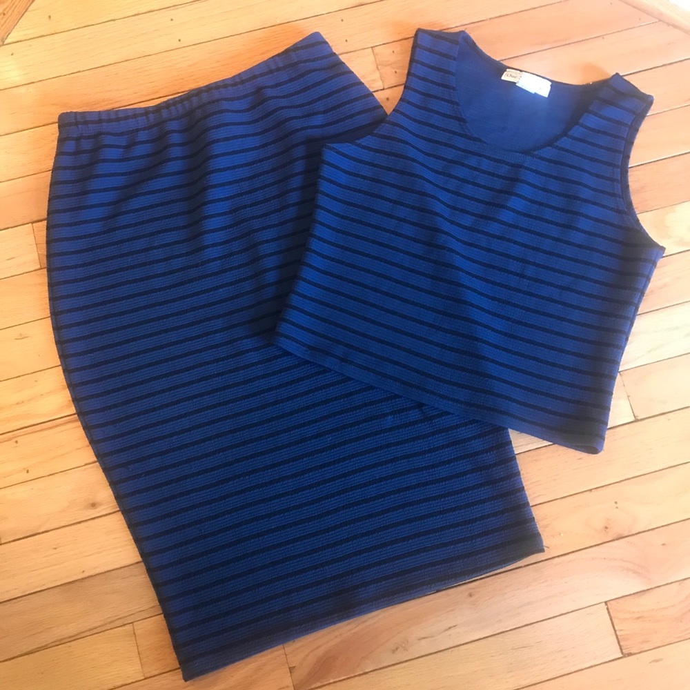 One Sweet Love Blue/Black Two Piece Skirt Large